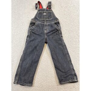 OshKosh B'gosh Overalls Boys 4T Blue Denim Fleece Lined Bib Pants Winter Snow
